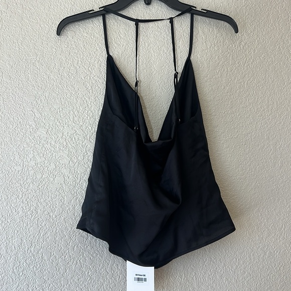 Hello Molly black strappy drape front cami tank top size 6 / medium NWT - Picture 2 of 6